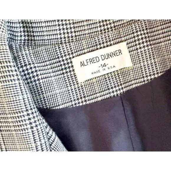Vintage ALFRED DUNNER Oversized Plaid Double Button Blazer Sz Med - Picture 6 of 7